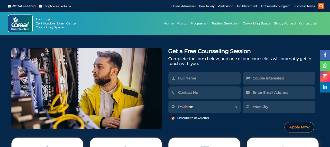 Career Institute management system preview